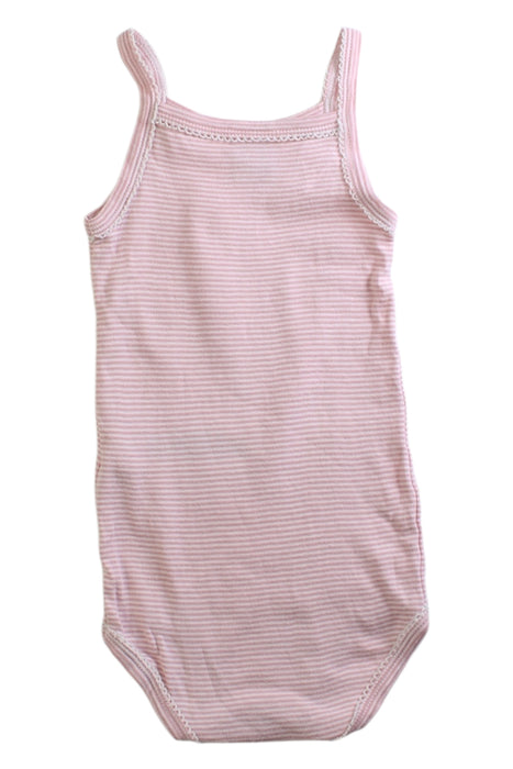 A Pink Sleeveless Bodysuits from Petit Bateau in size 12-18M for girl. (Back View)