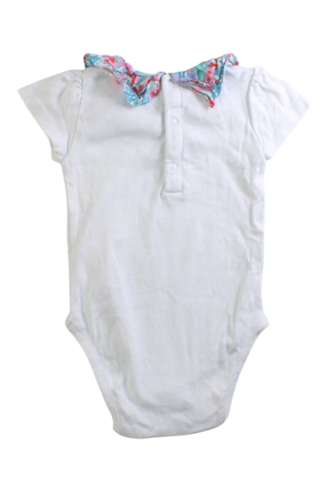 A White Short Sleeve Bodysuits from Jacadi in size 6-12M for girl. (Back View)