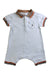 A White Short Sleeve Rompers from Burberry in size 3-6M for boy. (Front View)