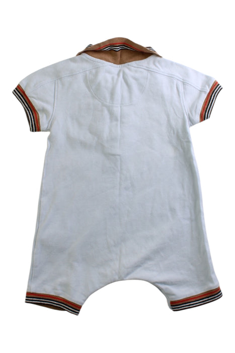 A White Short Sleeve Rompers from Burberry in size 3-6M for boy. (Back View)