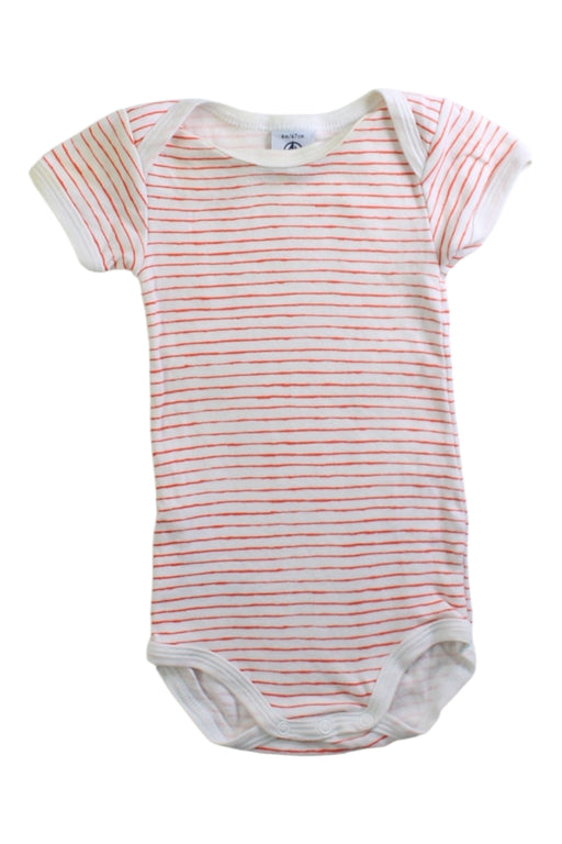 A White Short Sleeve Bodysuits from Petit Bateau in size 3-6M for neutral. (Front View)