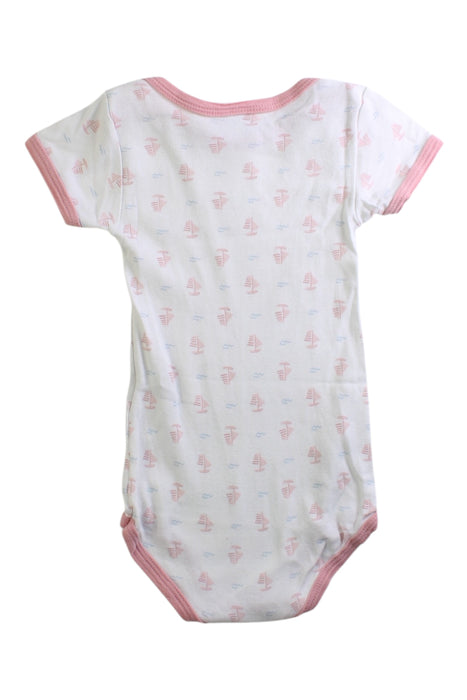 A Pink Short Sleeve Bodysuits from Petit Bateau in size 12-18M for girl. (Back View)