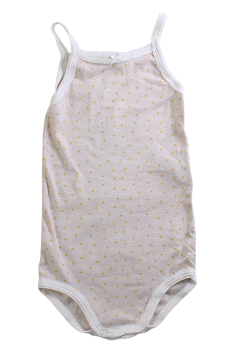 A White Sleeveless Bodysuits from Petit Bateau in size 12-18M for girl. (Front View)