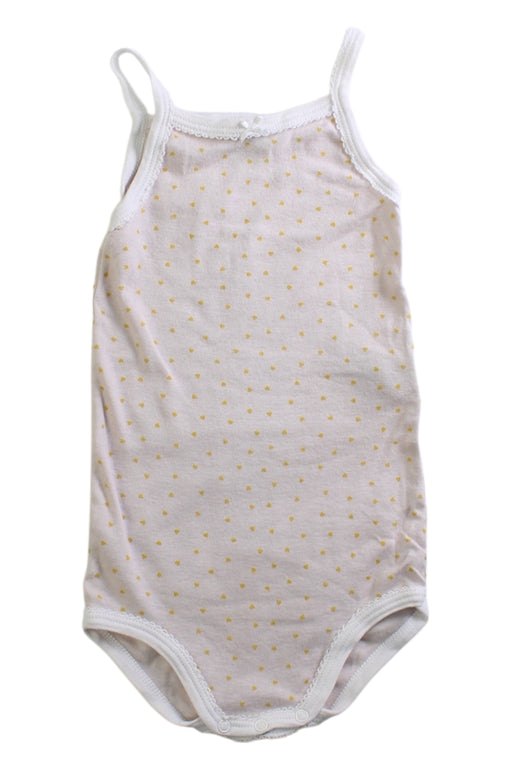 A White Sleeveless Bodysuits from Petit Bateau in size 12-18M for girl. (Front View)