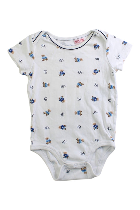 A White Short Sleeve Bodysuits from Ralph Lauren in size 3-6M for boy. (Front View)