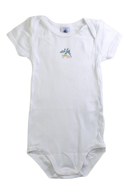 A White Short Sleeve Bodysuits from Petit Bateau in size 2T for boy. (Front View)