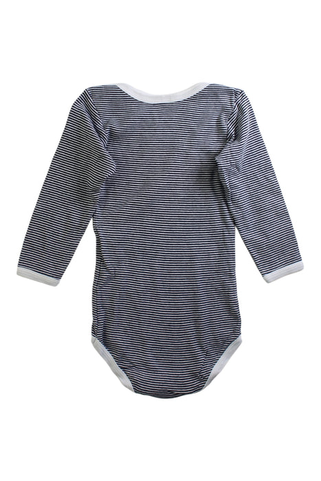 A Navy Long Sleeve Bodysuits from Petit Bateau in size 12-18M for boy. (Back View)