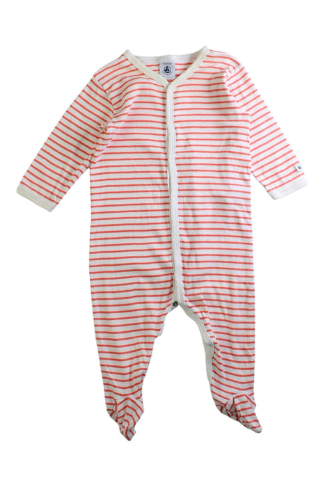 A White Onesies from Petit Bateau in size 3-6M for boy. (Front View)