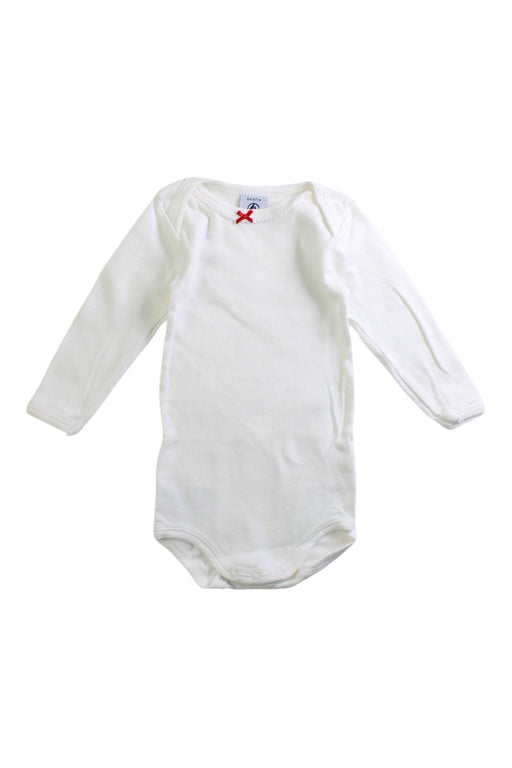 A White Long Sleeve Bodysuits from Petit Bateau in size 3-6M for girl. (Front View)