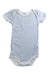 A Blue Short Sleeve Bodysuits from Petit Bateau in size 3-6M for boy. (Front View)