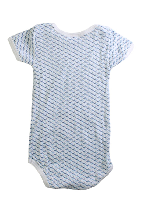A Blue Short Sleeve Bodysuits from Petit Bateau in size 3-6M for boy. (Back View)