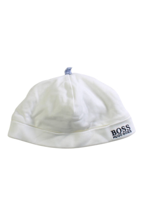 A White Beanies from Boss in size 6-12M for boy. (Front View)