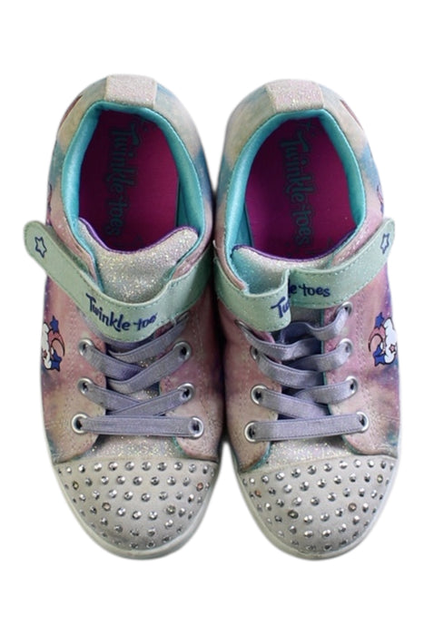A Multicolour Sneakers from Skechers in size 7Y for girl. (Back View)