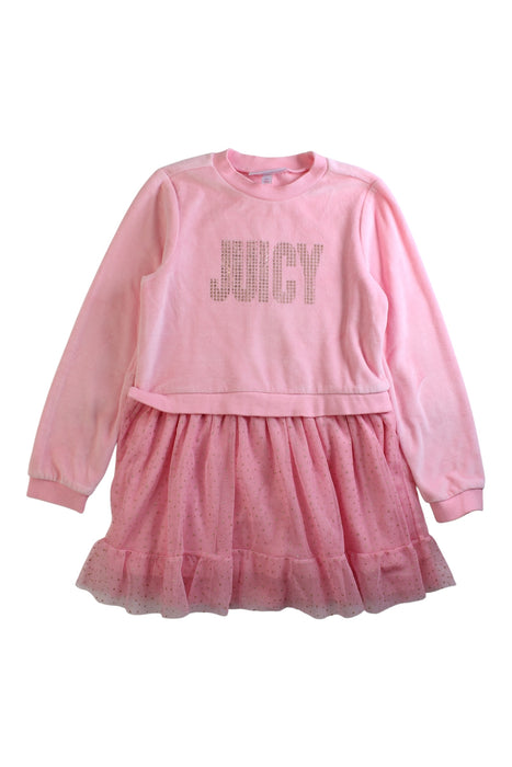 A Pink Long Sleeve Dresses from Juicy Couture in size 6T for girl. (Front View)