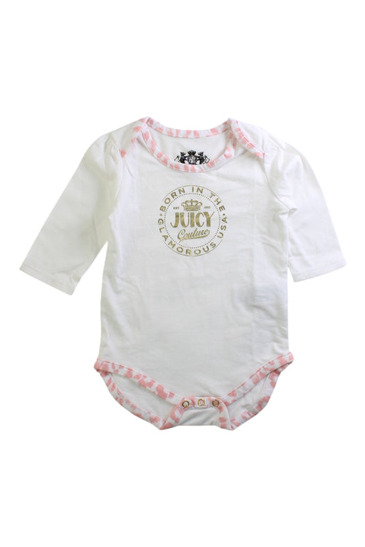A White Long Sleeve Bodysuits from Juicy Couture in size 0-3M for girl. (Front View)