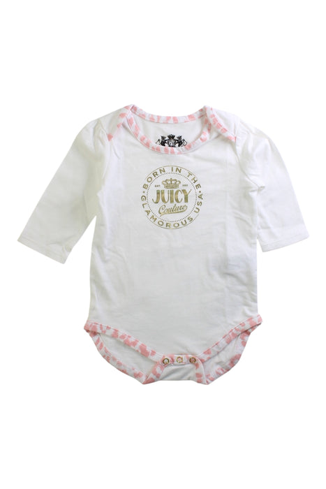 A White Long Sleeve Bodysuits from Juicy Couture in size 0-3M for girl. (Front View)