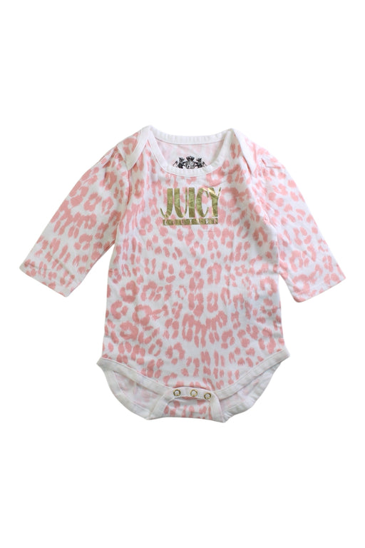 A Pink Long Sleeve Bodysuits from Juicy Couture in size 0-3M for girl. (Front View)
