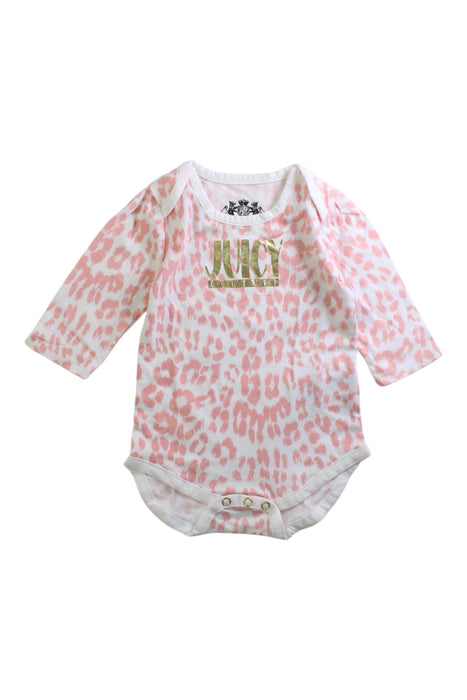 A Pink Long Sleeve Bodysuits from Juicy Couture in size 0-3M for girl. (Front View)