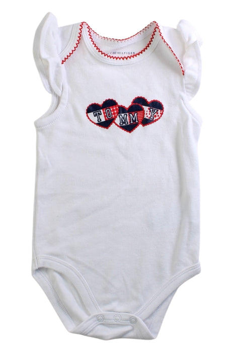 A White Short Sleeve Bodysuits from Tommy Hilfiger in size 6-12M for girl. (Front View)