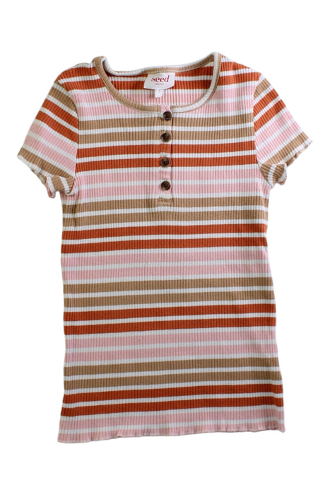 A Multicolour Short Sleeve Shirts from Seed in size 7Y for girl. (Front View)