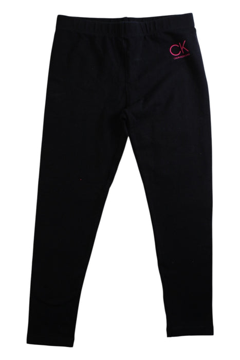 A Black Leggings from Calvin Klein in size 6T for girl. (Front View)