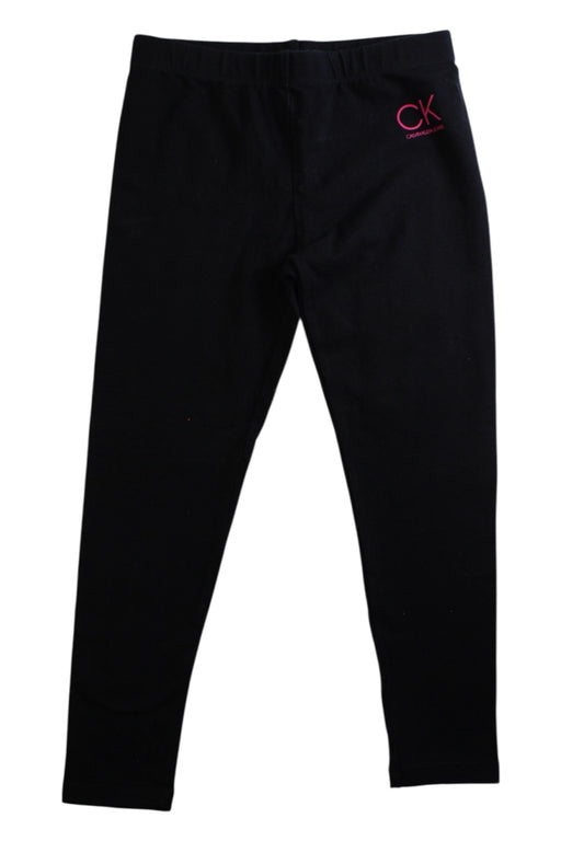 A Black Leggings from Calvin Klein in size 6T for girl. (Front View)
