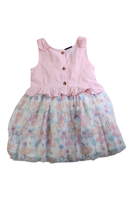 A Pink Sleeveless Dresses from Calvin Klein in size 4T for girl. (Back View)