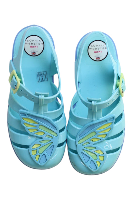A Blue Sandals from Sophia Webster in size 6T for girl. (Back View)