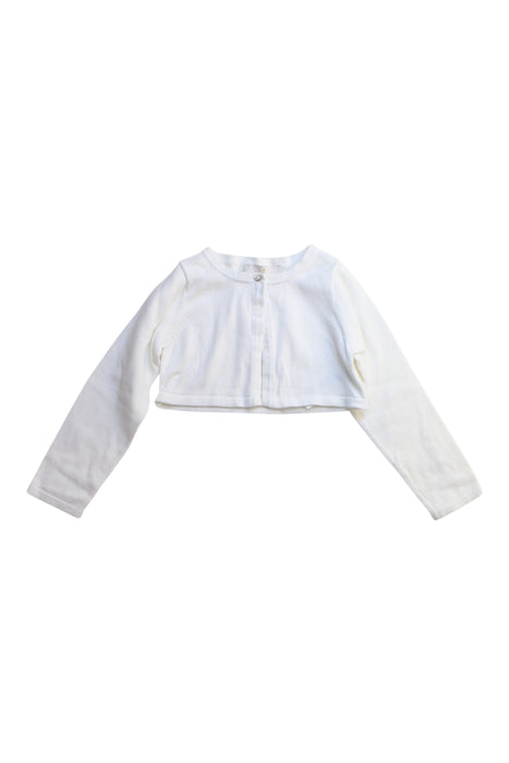 A White Cardigans from Jacadi in size 4T for girl. (Front View)