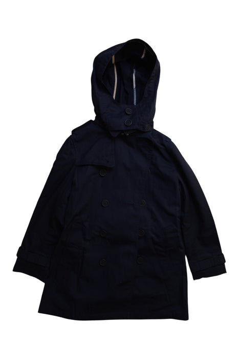 A Navy Coats from Burberry in size 6T for girl. (Front View)