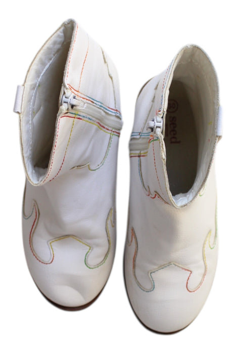 A White Casual Boots from Seed in size 6T for girl. (Back View)