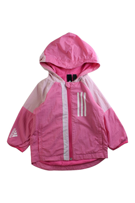 A Pink Lightweight Jackets from Adidas in size 12-18M for girl. (Front View)