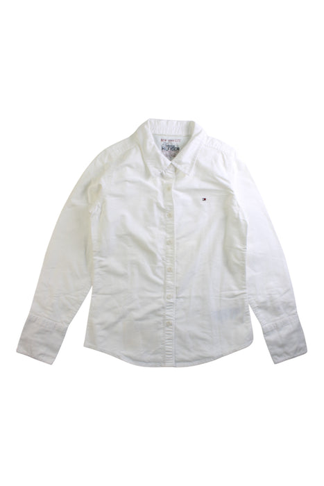 A White Long Sleeve Shirts from Tommy Hilfiger in size 8Y for girl. (Front View)