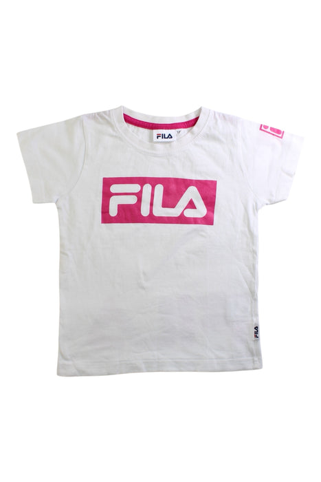 A White Short Sleeve T Shirts from Fila in size 4T for girl. (Front View)