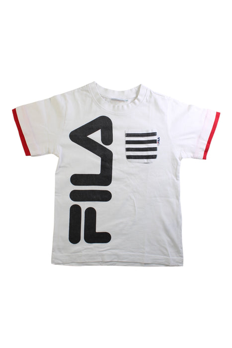 A White Short Sleeve T Shirts from Fila in size 7Y for boy. (Front View)