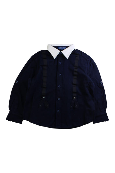 A Navy Long Sleeve Shirts from Nicholas & Bears in size 6T for boy. (Front View)