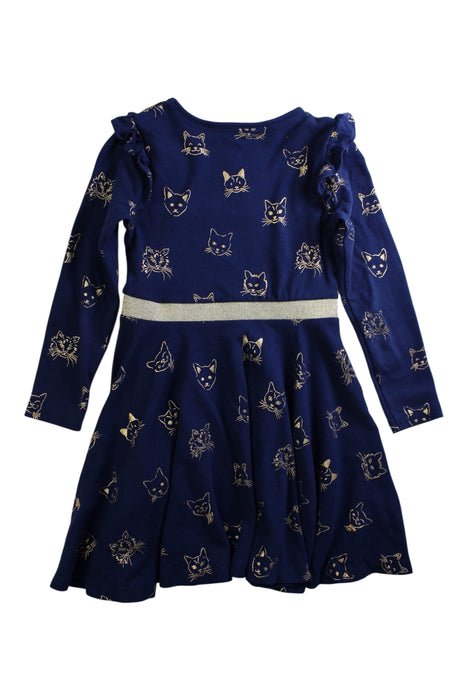 A Navy Long Sleeve Dresses from Boden in size 5T for girl. (Back View)