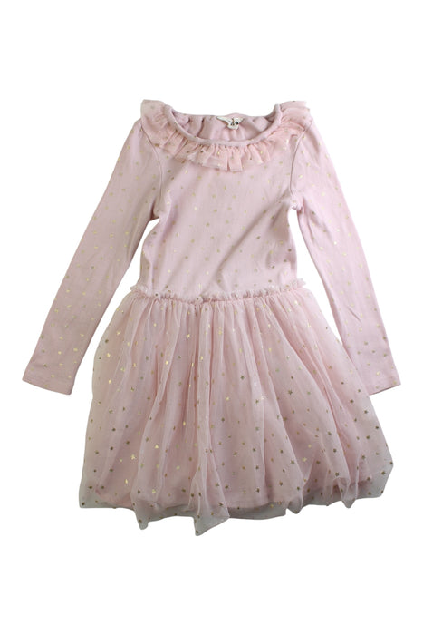 A Pink Long Sleeve Dresses from Boden in size 5T for girl. (Front View)