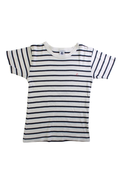 A Navy Short Sleeve T Shirts from Petit Bateau in size 6T for boy. (Front View)