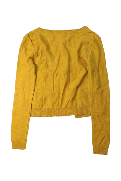 A Yellow Cardigans from Bonpoint in size 10Y for girl. (Back View)