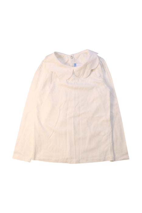 A White Long Sleeve Tops from Jacadi in size 6T for girl. (Front View)