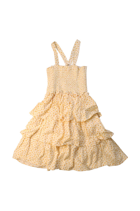 A Yellow Sleeveless Dresses from Seed in size 5T for girl. (Front View)