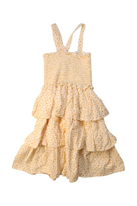 A Yellow Sleeveless Dresses from Seed in size 5T for girl. (Back View)