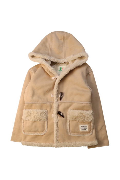 A Beige Coats from BEAMS in size 2T for neutral. (Front View)