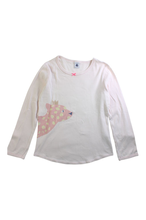 A White Long Sleeve Tops from Petit Bateau in size 8Y for girl. (Front View)