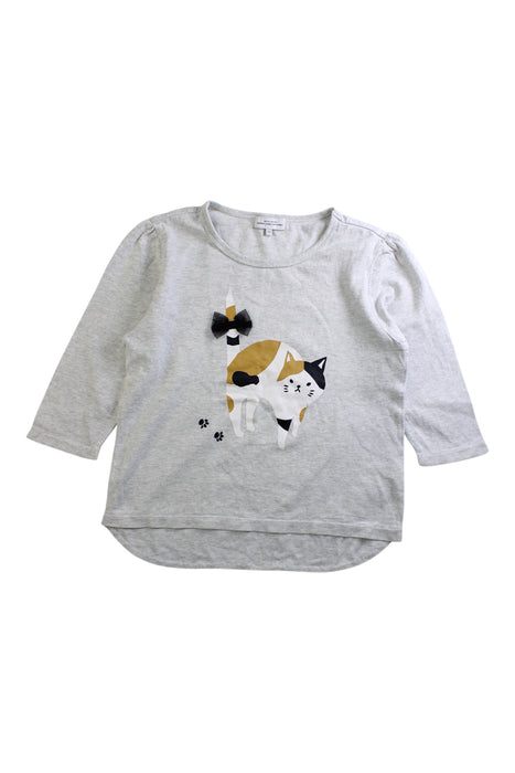 A Grey Long Sleeve Tops from UNITED ARROWS green label relaxing in size 7Y for girl. (Front View)