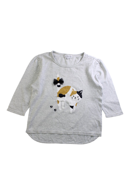 A Grey Long Sleeve Tops from UNITED ARROWS green label relaxing in size 7Y for girl. (Front View)