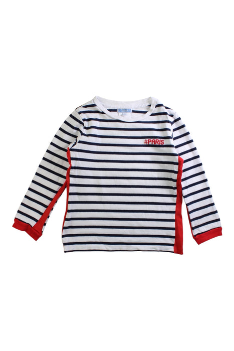 A White Long Sleeve T Shirts from Jacadi in size 6T for boy. (Front View)