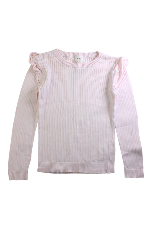 A Pink Long Sleeve Tops from Seed in size 6T for girl. (Front View)