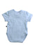 A Blue Short Sleeve Bodysuits from Toobydoo in size 0-3M for boy. (Back View)